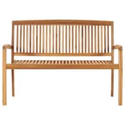Vidaxl Stacking Garden Bench With Cushion 128.5 Cm Solid Teak Wood Vidaxl Stacking Garden Bench With Cushion 128.5 Cm Solid Teak Wood