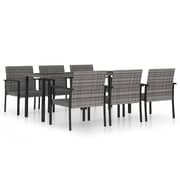 Vidaxl 7 Piece Garden Dining Set Poly Rattan Grey Vidaxl 7 Piece Garden Dining Set Poly Rattan Grey