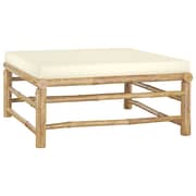 Vidaxl 3 Piece Garden Lounge Set With Cream White Cushions Bamboo Vidaxl 3 Piece Garden Lounge Set With Cream White Cushions Bamboo