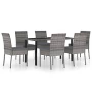 Vidaxl 7 Piece Garden Dining Set Poly Rattan Grey Vidaxl 7 Piece Garden Dining Set Poly Rattan Grey