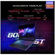 Asus ROG Strix G512LW-HN069T Gaming Laptop Core i7 2.6GHz 16GB 1TB 8GB Win10 15.6inch FHD Black NVIDIA GeForce RTX 2070