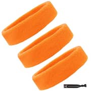 Sweat Bands/Headbands For Women Men/Elastic Headband Sports Sweatband Athletic Stretchy Head Band Workout Running Basketball Tennis Moisture Wicking Terry Cloth Set Keep Sweat Hair - Orange