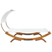 Vidaxl Hammock With Canopy 165x203x126 Cm Solid Bent Wood Cream