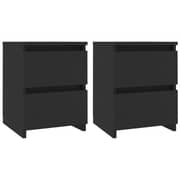 vidaXL Bedside Cabinets 2 pcs Black 30x30x40 cm Engineered Wood vidaXL Bedside Cabinets 2 pcs Black 30x30x40 cm Engineered Wood