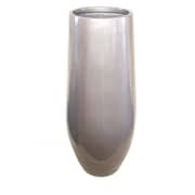 Fiber Stone Plant Pot Grey Glossy H76cm