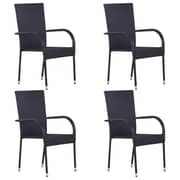 Vidaxl Stackable Outdoor Chairs 4 Pcs Poly Rattan Black Vidaxl Stackable Outdoor Chairs 4 Pcs Poly Rattan Black
