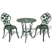Vidaxl 3 Piece Bistro Set Cast Aluminium Green Vidaxl 3 Piece Bistro Set Cast Aluminium Green