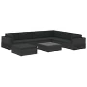 Vidaxl 8 Piece Garden Lounge Set With Cushions Poly Rattan Black Vidaxl 8 Piece Garden Lounge Set With Cushions Poly Rattan Black