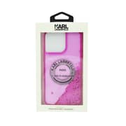 Karl Lagerfeld Liquid Glitter Rsg Hard Case For Iphone 14 Pro Max Pink