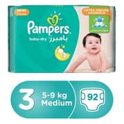 Pampers Baby Dry Diapers Double Value Pack Size 3 Midi 5-9 Kg 46 Count Pack of 2