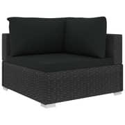 Vidaxl 6 Piece Garden Lounge Set With Cushions Poly Rattan Black
