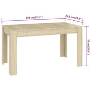 Vidaxl Dining Table Sonoma Oak 140x74.5x76 Cm Engineered Wood Vidaxl Dining Table Sonoma Oak 140x74.5x76 Cm Engineered Wood