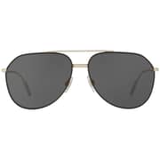 Dolce & Gabbana DG2166-130587-61 Aviator Titanium Black With Pale Gold Men Sunglasses