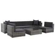 Vidaxl 7 Piece Garden Lounge Set With Cushions Poly Rattan Grey Vidaxl 7 Piece Garden Lounge Set With Cushions Poly Rattan Grey
