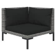 vidaXL 9 Piece Garden Lounge Set with Cushions Poly Rattan Dark Grey vidaXL 9 Piece Garden Lounge Set with Cushions Poly Rattan Dark Grey