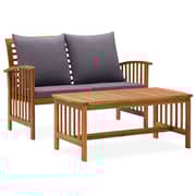 Vidaxl 2 Piece Garden Lounge Set With Cushions Solid Acacia Wood Vidaxl 2 Piece Garden Lounge Set With Cushions Solid Acacia Wood