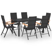 vidaXL 7 Piece Garden Dining Set Black and Brown vidaXL 7 Piece Garden Dining Set Black and Brown