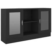 vidaXL Vitrine Cabinet Black 120x30.5x70 cm Engineered Wood vidaXL Vitrine Cabinet Black 120x30.5x70 cm Engineered Wood