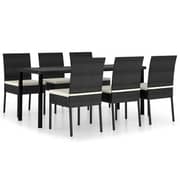 Vidaxl 7 Piece Garden Dining Set Poly Rattan Black Vidaxl 7 Piece Garden Dining Set Poly Rattan Black