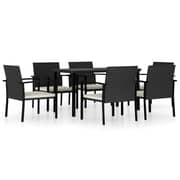 Vidaxl 7 Piece Garden Dining Set Poly Rattan Black Vidaxl 7 Piece Garden Dining Set Poly Rattan Black