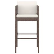 Vidaxl Bar Stools 2 Pcs With Cushions Brown Poly Rattan