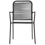 Vidaxl Garden Chairs 4 Pcs Cotton Rope And Steel Black Vidaxl Garden Chairs 4 Pcs Cotton Rope And Steel Black
