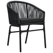 Vidaxl 3 Piece Bistro Set With Cushions Pvc Rattan Black Vidaxl 3 Piece Bistro Set With Cushions Pvc Rattan Black