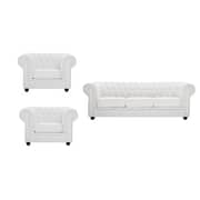 Ingles Sofa Sets 5 - Seater ( 3+1+1 ) in White Color