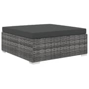 Vidaxl 9 Piece Garden Lounge Set With Cushions Poly Rattan Grey Vidaxl 9 Piece Garden Lounge Set With Cushions Poly Rattan Grey
