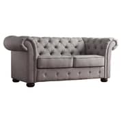 Vegard Tufted Chesterfield Loveseat in Grey Color