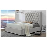 Shannon Upholstered Platform Bed Super King without Mattress Light Beige Shannon Upholstered Platform Bed Super King without Mattress Light Beige