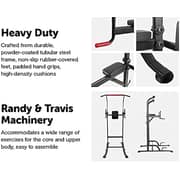 ULTIMAX Multifunction Power Tower Pull Up Dip Station Power Tower Chin Up Bar Push Pull Up Knee Raise Weight Bench Gym Station Home Gym