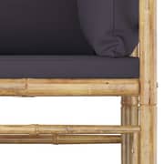 Vidaxl 2 Piece Garden Lounge Set With Dark Grey Cushions Bamboo