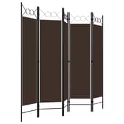 Vidaxl 5-panel Room Divider Brown 200x180 Cm