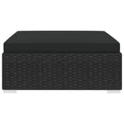 Vidaxl Sectional Footrest 1 Pc With Cushion Poly Rattan Black Vidaxl Sectional Footrest 1 Pc With Cushion Poly Rattan Black