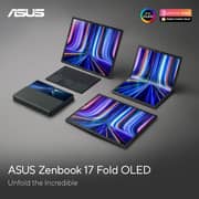 Asus Zenbook 17 Fold OLED UX9702AA-OLED007W Laptop - Core i7 1.1GHz 16GB 1TB Shared Win11Home 17.3inch 2.5K Tech Black English/Arabic Keyboard