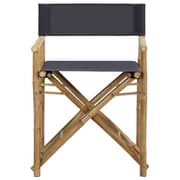 vidaXL Folding Director's Chairs 2 pcs Dark Grey Bamboo and Fabric
