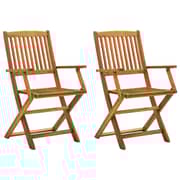 vidaXL Folding Outdoor Chairs 2 pcs Solid Acacia Wood