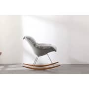 Daamudi Kai Rocking Chair, Modern Nordic Lounge Chair, Lazy Chair With Soft Fabric Cushion Grey Daamudi Kai Rocking Chair, Modern Nordic Lounge Chair, Lazy Chair With Soft Fabric Cushion Grey