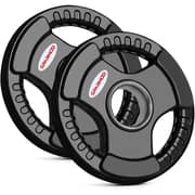 Sparnod Fitness Olympic Grip Plate Iron Weight Plate 10KG Each X 2 For Strength Training, Weightlifting And CrossFit