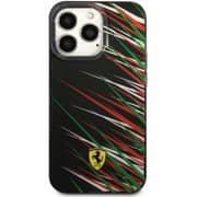 Ferrari Case Black With Double Layer Grass Print iPhone 14 Pro