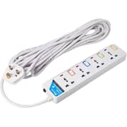 Narken E-series Electric Universal Extension Cord 4 Socket 10 Meter Power Strip Wire, 13a Fuse Surge With Separate Single Switch And Indicate Light, Max 13a, 3250w, Ac 250v