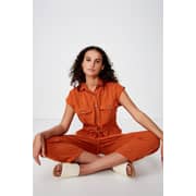 Cotton On Woven Isabella Utility Jumpsuit Brown Medium