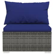 vidaXL 9 Piece Garden Lounge Set with Cushions Grey Poly Rattan vidaXL 9 Piece Garden Lounge Set with Cushions Grey Poly Rattan
