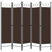 Vidaxl 5-panel Room Divider Brown 200x180 Cm