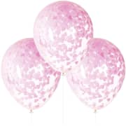 Unique- 16in Clear Balloon Pink Hrt Shaped Confetti Unique- 16in Clear Balloon Pink Hrt Shaped Confetti