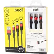 Budi 3-in-1 Fast Charging Cable 1.2m Black Budi 3-in-1 Fast Charging Cable 1.2m Black