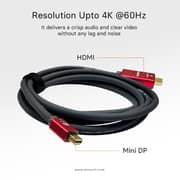 Mowsil Mini Dp To Hdmi Cable, 4k 30hz Mini Displayport (thunderbolt 2) To Hdmi Cable - 2 Meter