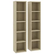 vidaXL CD Cabinets 2 pcs Sonoma Oak 21x16x93.5 cm Engineered Wood vidaXL CD Cabinets 2 pcs Sonoma Oak 21x16x93.5 cm Engineered Wood
