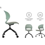 Navodesk Vis Chair, Premium Meeting & Visitor, Swivel Chair With Soft Cushion Seat (Sage Green With Castor Wheels)